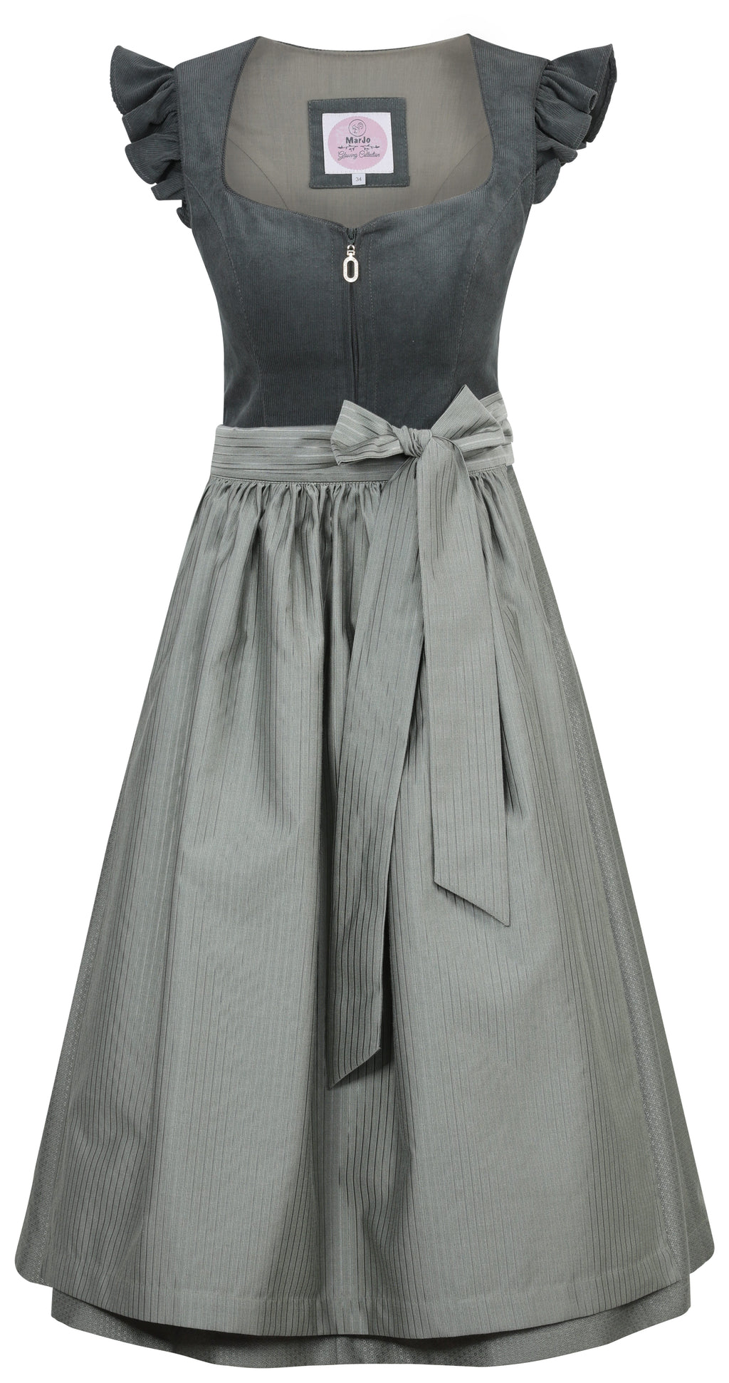 Dirndl Ansfelden 70cm thymian mit abnehmbaren Flügelärmeln