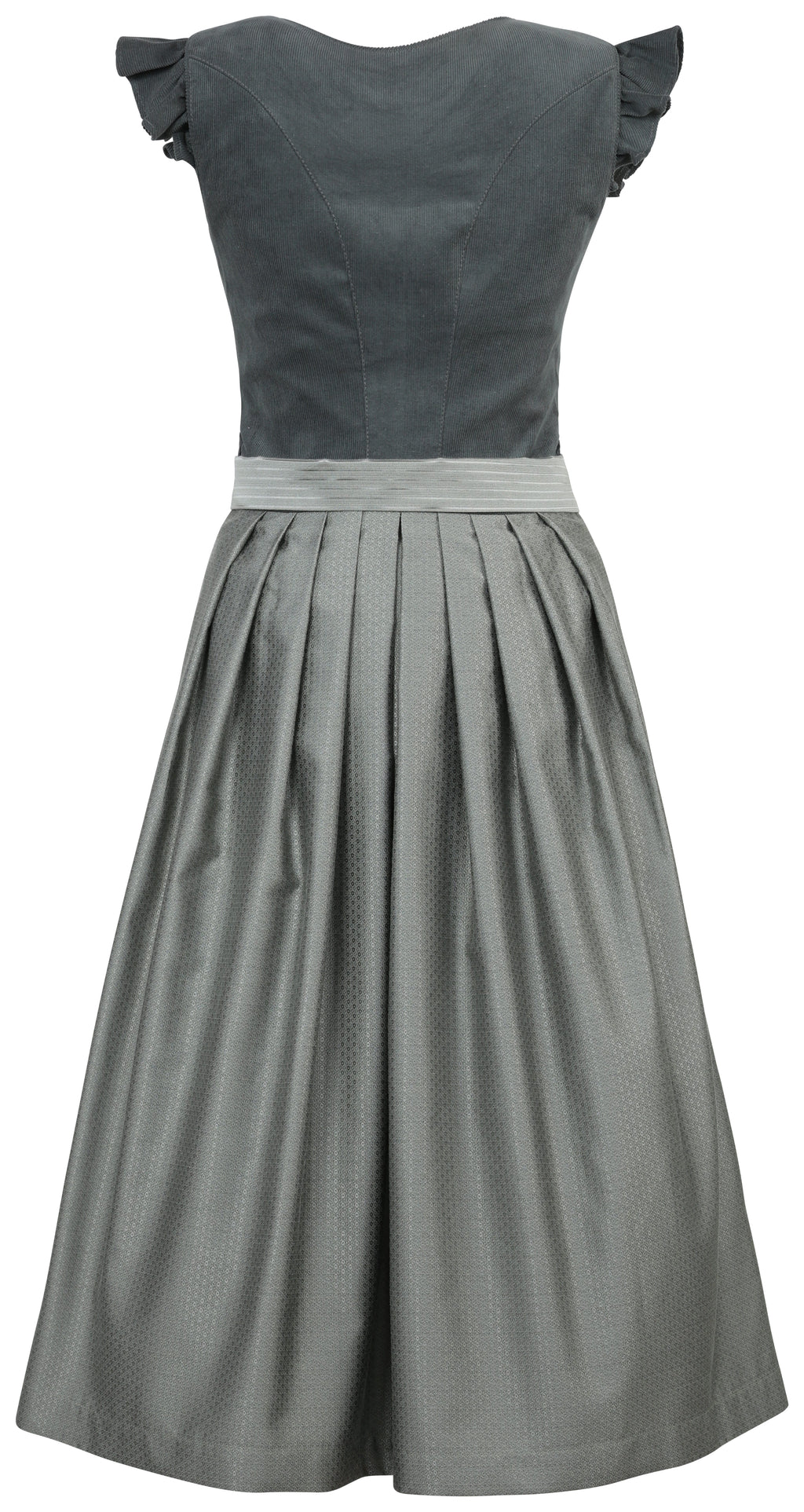 Dirndl Ansfelden 70cm thymian mit abnehmbaren Flügelärmeln