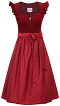 Dirndl Ansfelden 70cm wine mit abnehmbaren Flügelärmeln