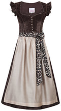 Dirndl Oberhofen 70cm espresso mit abnehmbaren Flügelärmeln