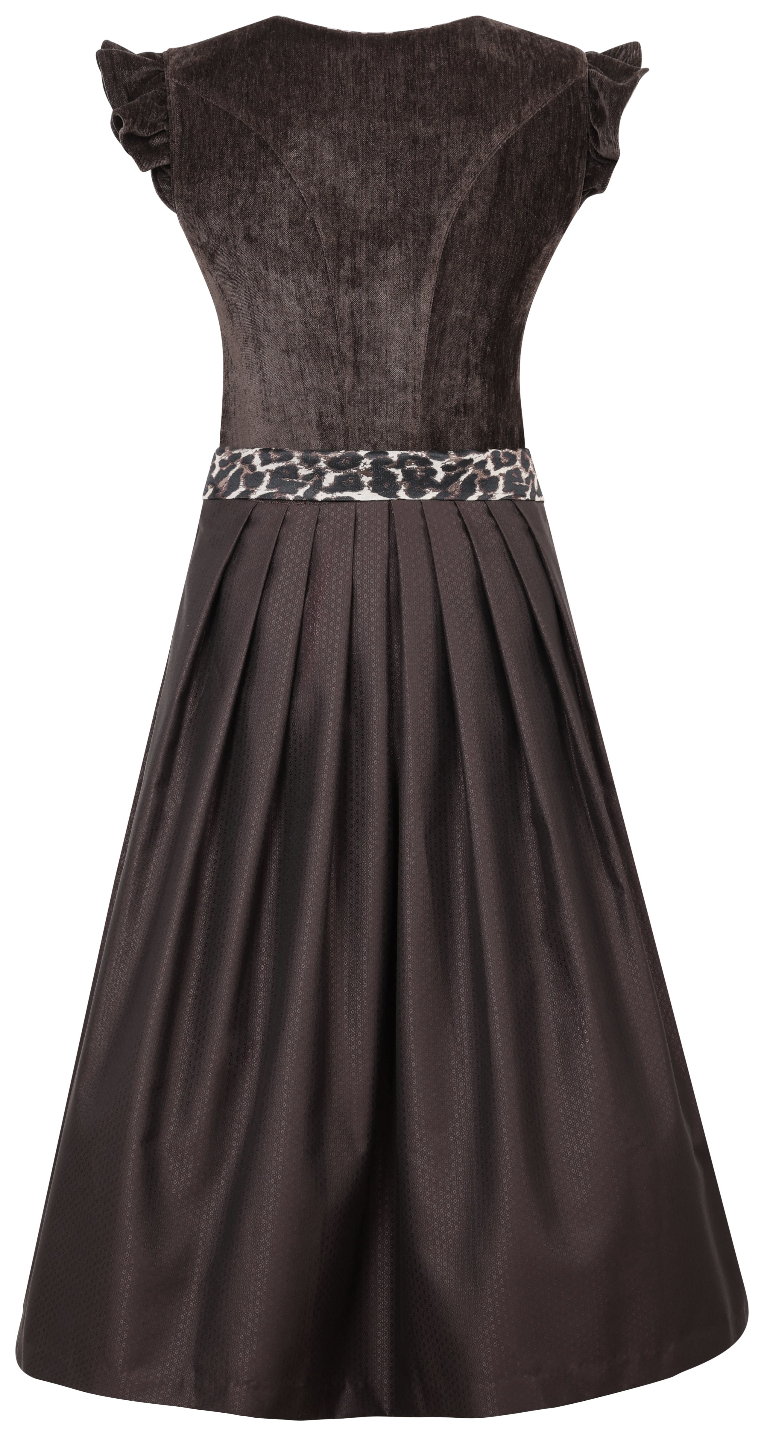 Dirndl Oberhofen 70cm espresso mit abnehmbaren Flügelärmeln